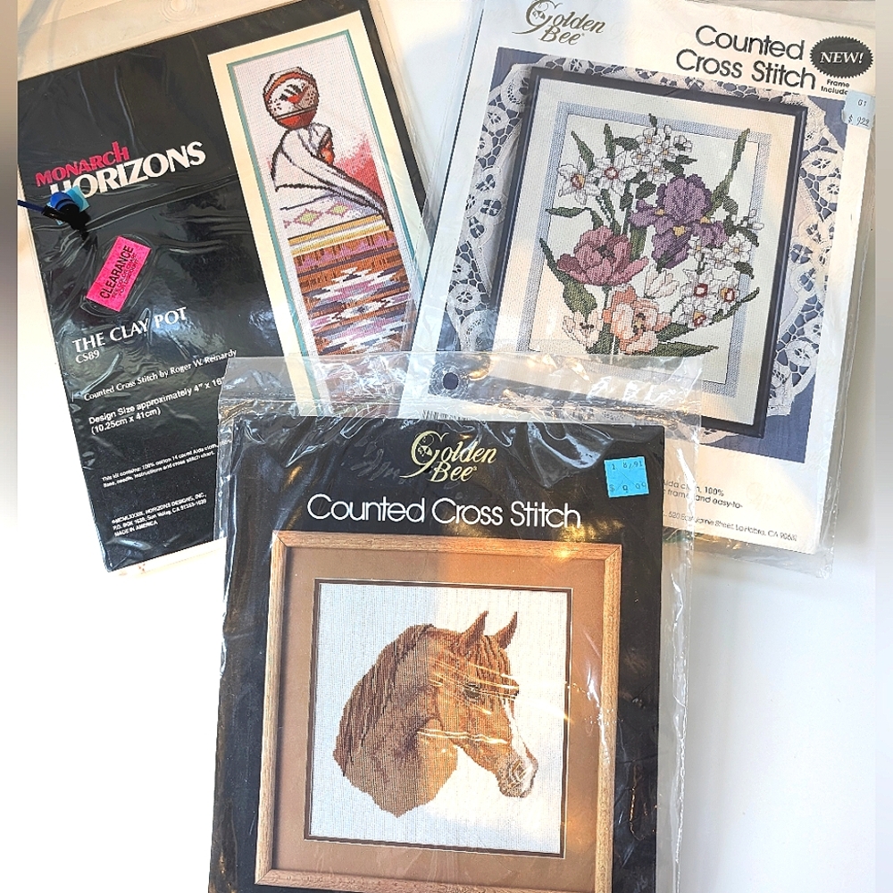 Three Counted Cross Stitch Kits